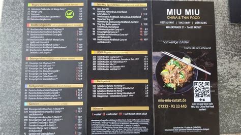 miu miu baden baden karte|Speisekarte Miu Miu China & Thai Food in Baden.